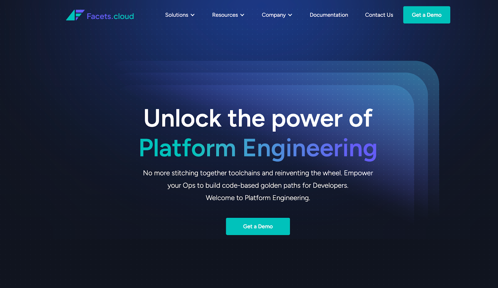 Facet's home page image