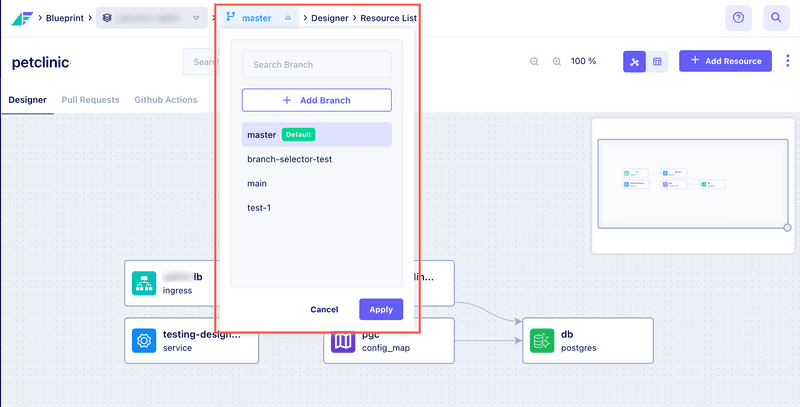 PR workflow for blueprint changes