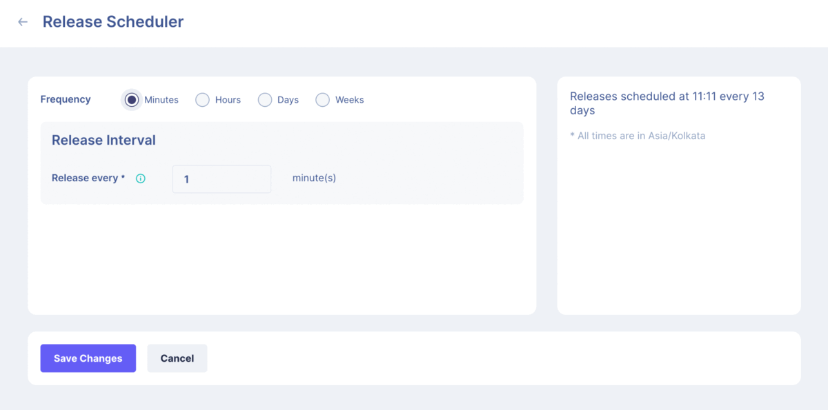 Enhanced Release Schedule screens