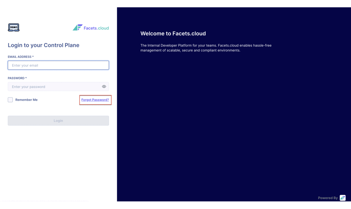 Reset Password workflow