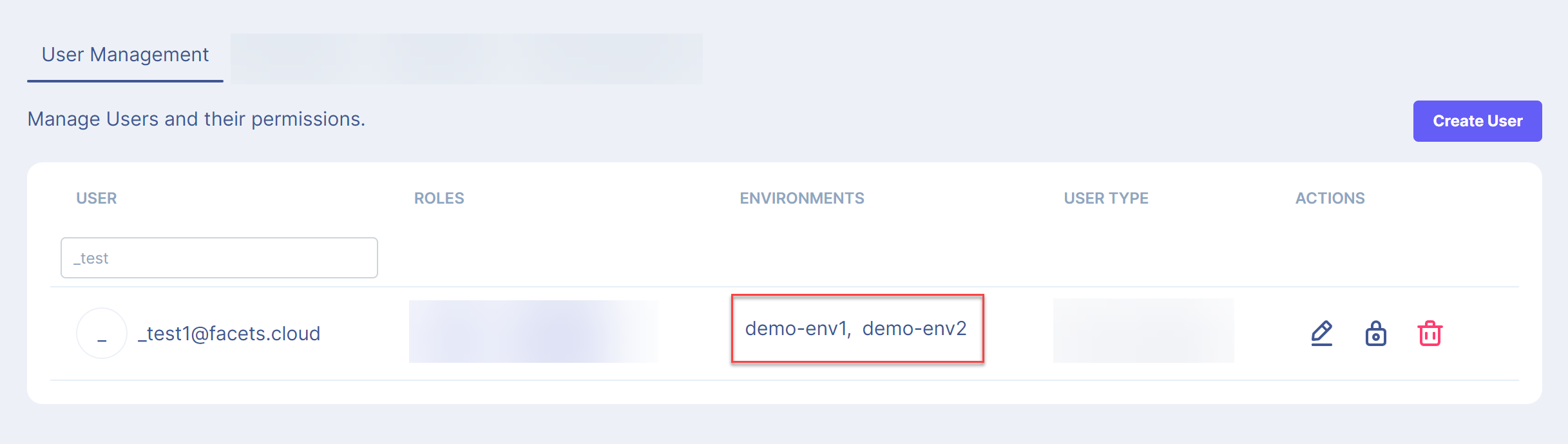 Restricted Environment access to User (Click on the image to expand)