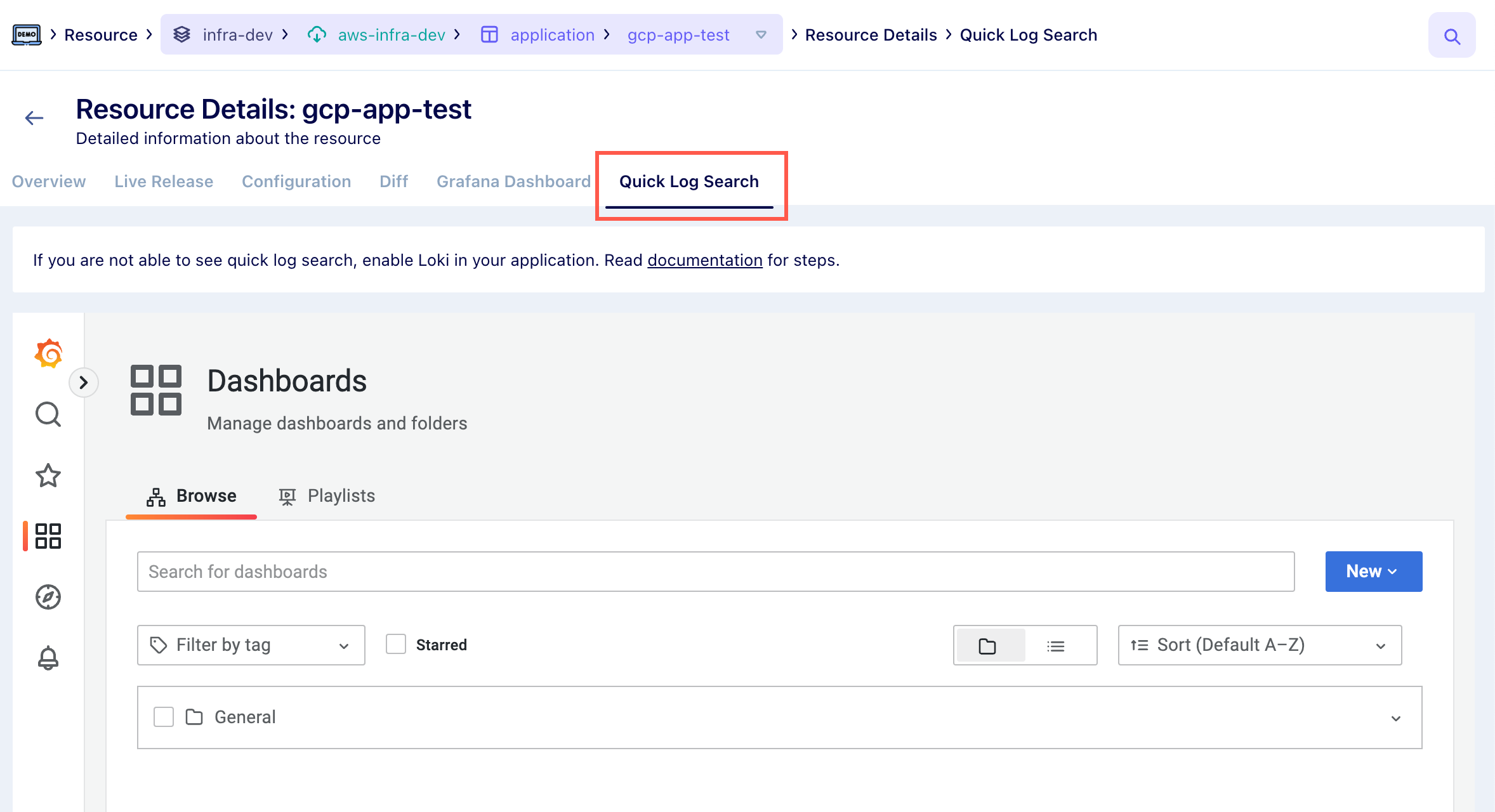 Quick Log Search